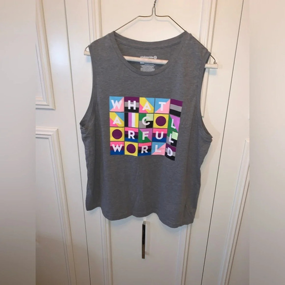 Take Pride what a colorful world grey‎ sleeveless tank top XL - Picture 2 of 4